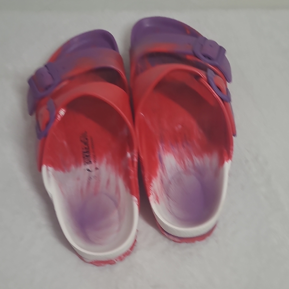 Birkenstock Red and Purple Sandals with Contoured Footbed - Picture 6 of 8